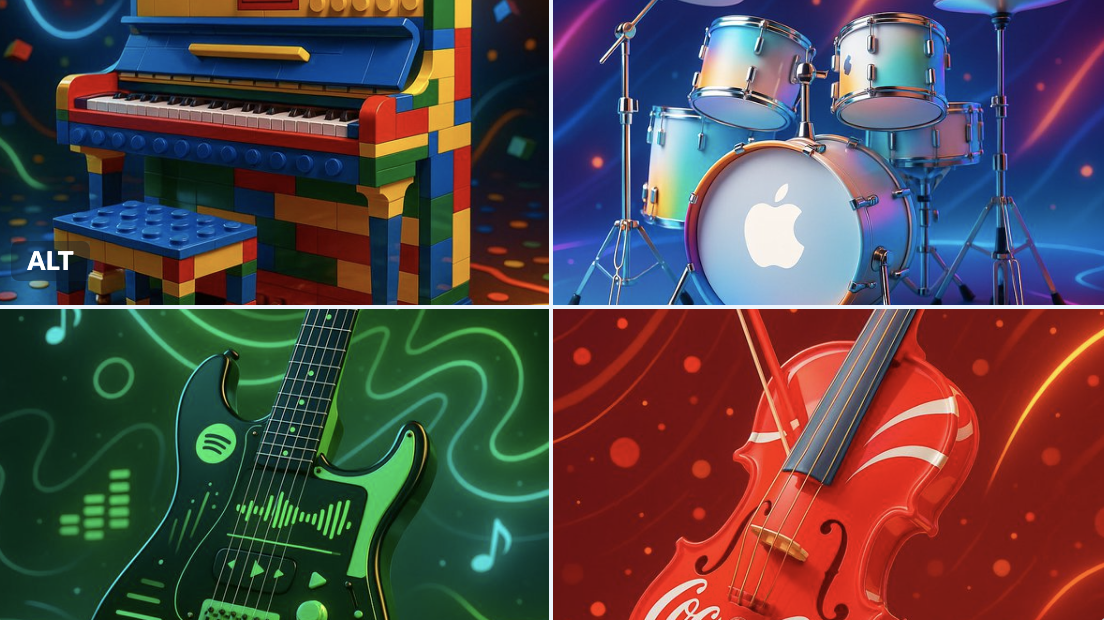 很棒的 GPT4o/GPT-4o 圖像提示-品牌樂器