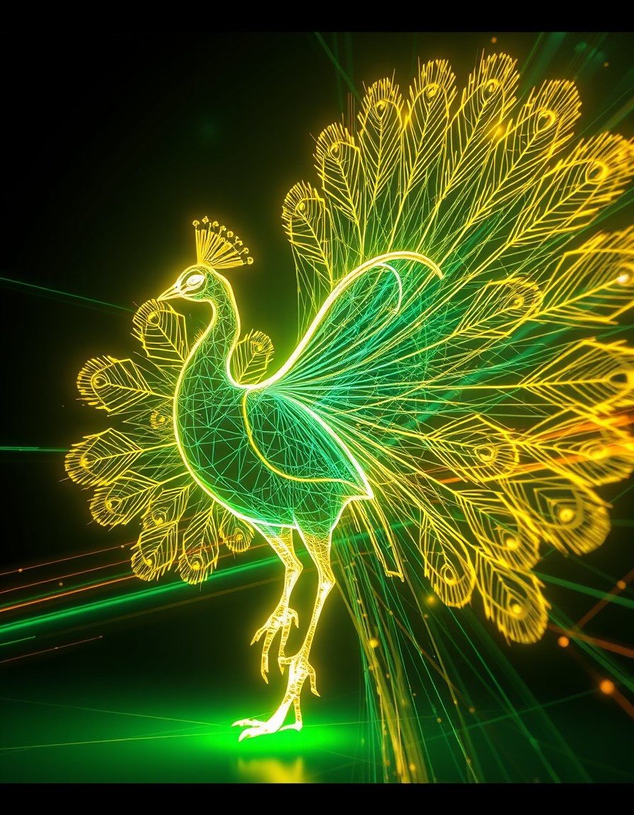 Awesome GPT4o/GPT-4o Image Prompts-霓虹燈線框